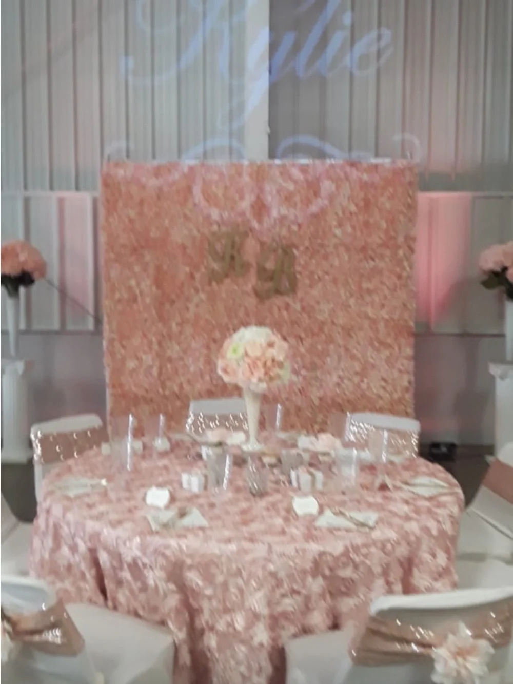 Blush Pink Floral Backdrop - 8’ x 8’
